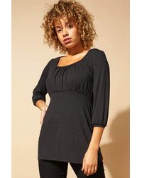 Roman - Polka Dot Print 3/4 Sleeve Jersey Top - Lyst