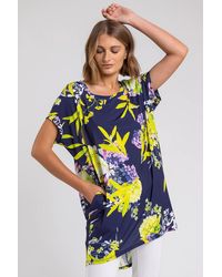 Roman - Floral Print Pocket Tunic Top - Lyst