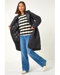 Roman - Iridescent Diamond Quilted Hooded Coat - Lyst