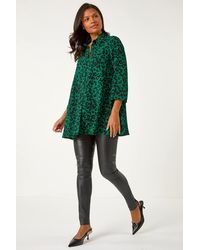 Roman - Swing Shape Animal Print Blouse - Lyst