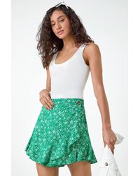 Roman - Dusk Fashion Polka Dot Frill Detail Wrap Skirt - Lyst