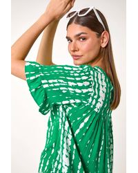 Roman - Tie Dye Dipped Hem Frill Detail Top - Lyst