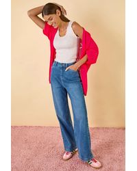 Roman - Pointelle Heart Knit Cardigan - Lyst