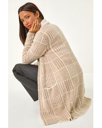 Roman - Patchwork Check Collar Pocket Cardigan - Lyst