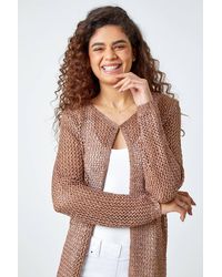 Roman - Sequin Knit Longline Cardigan - Lyst