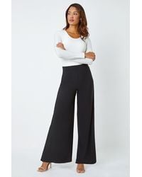 Roman - Wide Leg High Waisted Stretch Fit Palazzo Trousers - Lyst