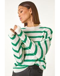 Roman - Striped Sequin Knit Jumper - Lyst