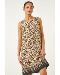 Roman Petite - Animal Border Print Shift Dress - Lyst