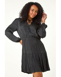 Roman Petite - Crushed Pleat Tier Dress - Lyst