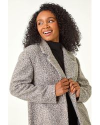 Roman Petite - Textured Boucle Coat - Lyst