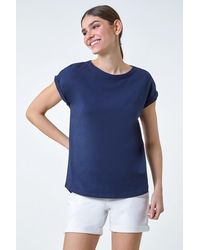 Roman - Plain Stretch Cotton Jersey T-shirt - Lyst