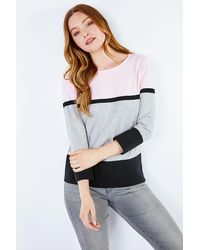 Roman - Colour Block Ribbed Jumper - Lyst