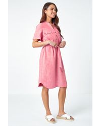 Roman - Originals Petite Linen Blend Shirt Shift Dress - Lyst