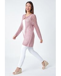 Roman - Sequin Knit Longline Cardigan - Lyst
