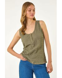 Roman - Buttoned Stretch Vest Top - Lyst
