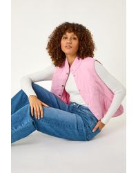 Roman - Diamond Quilted Funnel Neck Gilet - Lyst
