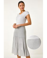 Roman - Shimmer Knit Pleated Dress - Lyst