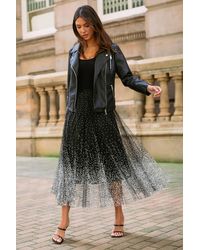 Roman - Polka Dot Print Elasticated Mesh Skirt - Lyst