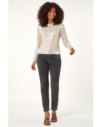 D.u.s.k - Sequin Long Sleeve Stretch Top - Lyst