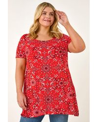 Roman Curve - Paisley Print Bar Back Top - Lyst