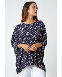 Roman - Spot Print Hanky Hem Stretch Top - Lyst