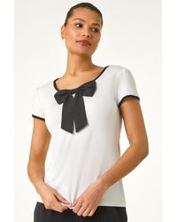 Roman - Bow Front Stretch Top - Lyst