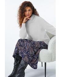 Roman - Paisley Print Elastic Waist Midi Skirt - Lyst
