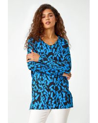 Roman - Abstract Print Tunic Stretch Top - Lyst