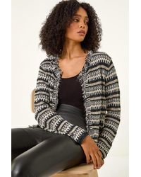 Roman - Linear Textured Cardigan - Lyst
