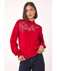 Roman - Floral Hotfix Detail Knit Jumper - Lyst