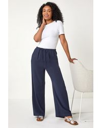 Roman Petite - Linen Mix Wide Leg Trouser - Lyst