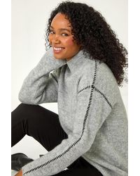 Roman Petite - Contrast Stitch Stretch Jumper - Lyst