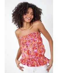 D.u.s.k - Floral Print Stretch Bandeau Top - Lyst