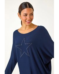 Roman - Star Print Knitted Stretch Top - Lyst