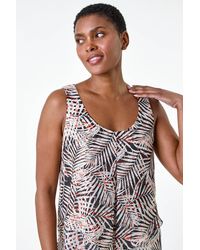Roman - Tropical Leaf Asymmetric Vest Top - Lyst
