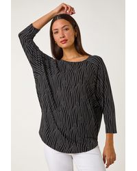 Roman - Swirl Spot Print Stretch Top - Lyst