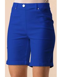 Roman - Elastic Waist Turn Up Stretch Shorts - Lyst