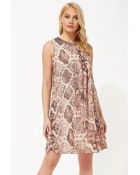 Roman - Embellished Snake Print Chiffon Swing Dress - Lyst