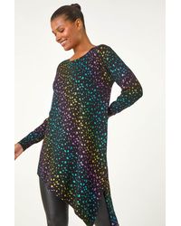 Roman - Asymmetrical Foil Print Tunic - Lyst