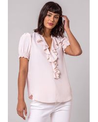 Roman - Frill Detail V-Neck Top - Lyst
