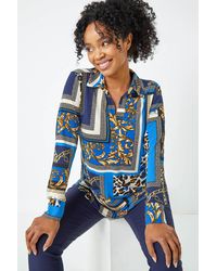 Roman Petite - Abstract Animal Print Blouse - Lyst