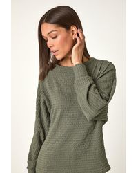 Roman - Plain Long Sleeve Textured Jersey Top - Lyst