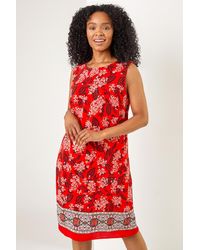 Roman Petite - Border Floral Print Shift Dress - Lyst