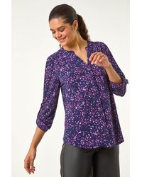 Roman - Stretch Speckled Print Blouse - Lyst
