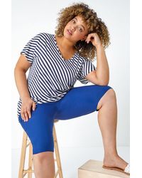 Roman Curve - Knee Length Elastic Waist Shorts - Lyst