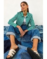 Roman - Stripe Linear Print Buttoned Shirt - Lyst