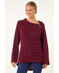 Roman - Abstract Side Split Zip Top - Lyst