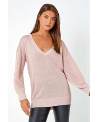 Roman - Relaxed Shimmer Stretch Jumper - Lyst