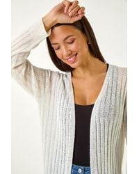 Roman - Longline Lightweight Knit Cardigan - Lyst