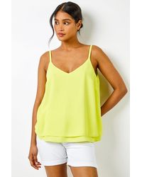 Roman - Layered Chiffon Cami Vest Top - Lyst